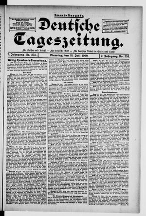 Deutsche Tageszeitung vom 31.07.1900