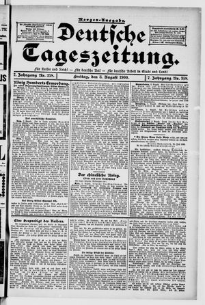 Deutsche Tageszeitung vom 03.08.1900