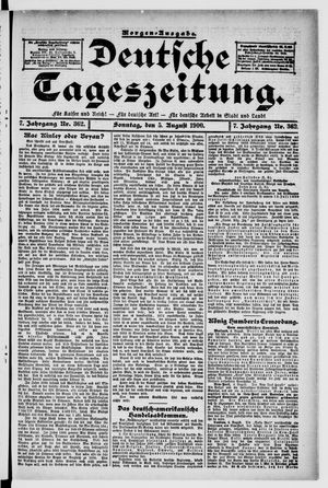 Deutsche Tageszeitung on Aug 5, 1900