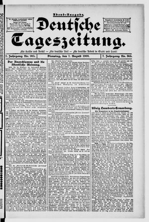 Deutsche Tageszeitung vom 07.08.1900