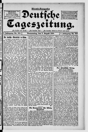 Deutsche Tageszeitung vom 09.08.1900