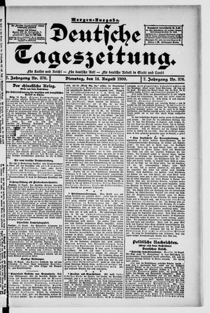 Deutsche Tageszeitung vom 14.08.1900