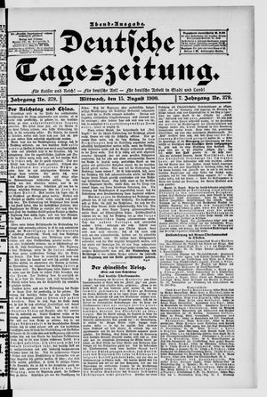 Deutsche Tageszeitung vom 15.08.1900