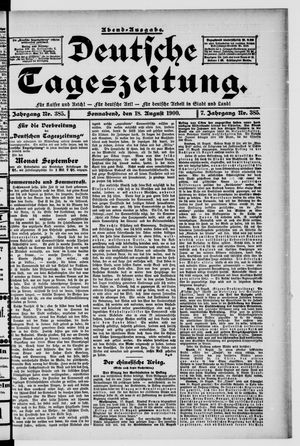 Deutsche Tageszeitung vom 18.08.1900