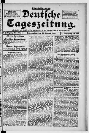 Deutsche Tageszeitung on Aug 23, 1900