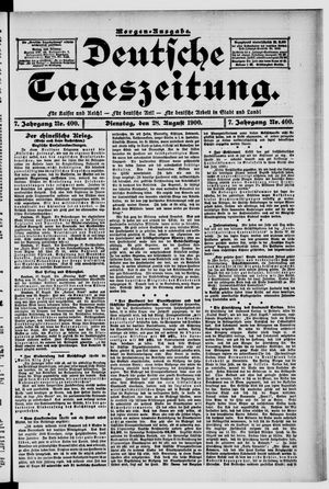 Deutsche Tageszeitung vom 28.08.1900