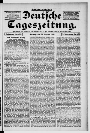 Deutsche Tageszeitung vom 31.08.1900