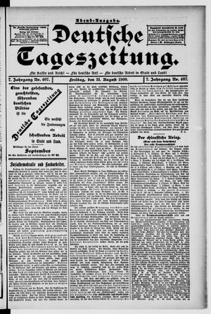 Deutsche Tageszeitung vom 31.08.1900