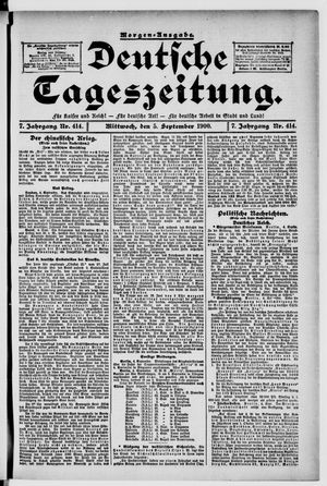 Deutsche Tageszeitung vom 05.09.1900