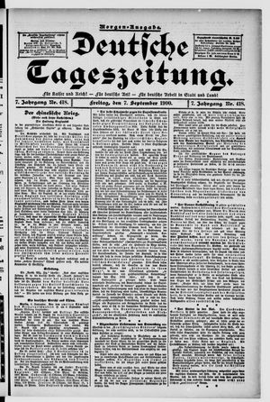 Deutsche Tageszeitung on Sep 7, 1900