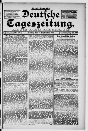 Deutsche Tageszeitung on Sep 7, 1900