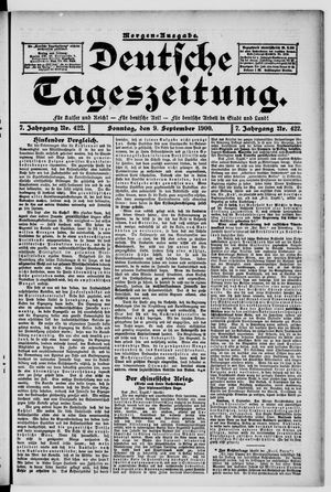 Deutsche Tageszeitung vom 09.09.1900