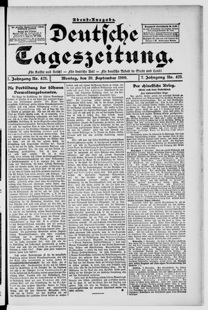 Deutsche Tageszeitung vom 10.09.1900