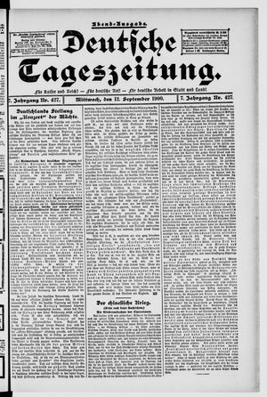Deutsche Tageszeitung on Sep 12, 1900