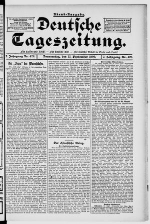 Deutsche Tageszeitung on Sep 13, 1900