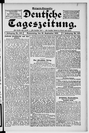 Deutsche Tageszeitung vom 20.09.1900