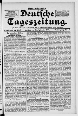 Deutsche Tageszeitung vom 21.09.1900