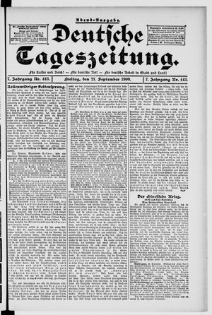 Deutsche Tageszeitung vom 21.09.1900