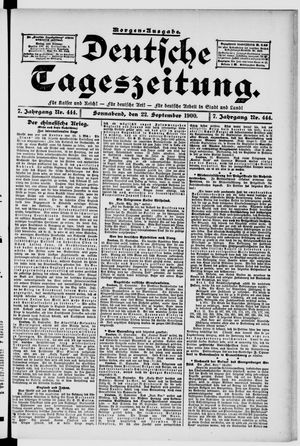 Deutsche Tageszeitung vom 22.09.1900