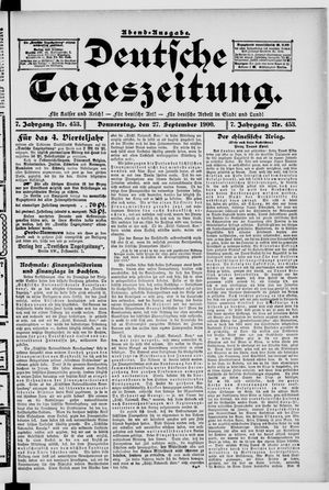 Deutsche Tageszeitung on Sep 27, 1900