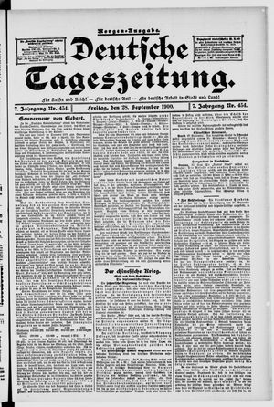Deutsche Tageszeitung vom 28.09.1900