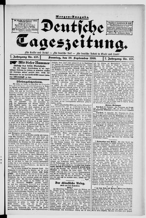 Deutsche Tageszeitung on Sep 30, 1900