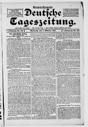 Deutsche Tageszeitung vom 03.10.1900