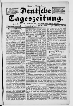 Deutsche Tageszeitung on Oct 4, 1900