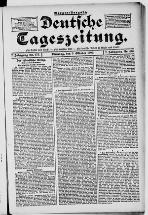 Deutsche Tageszeitung vom 09.10.1900