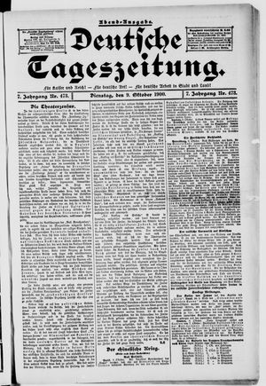 Deutsche Tageszeitung vom 09.10.1900