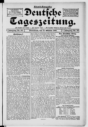 Deutsche Tageszeitung on Oct 13, 1900