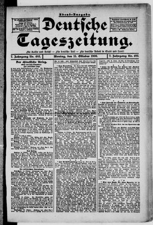 Deutsche Tageszeitung vom 15.10.1900