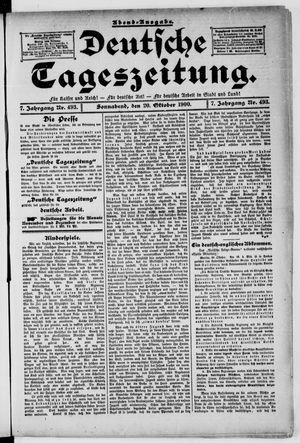 Deutsche Tageszeitung vom 20.10.1900
