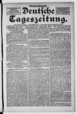 Deutsche Tageszeitung on Nov 1, 1900