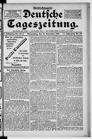 Deutsche Tageszeitung vom 22.11.1900