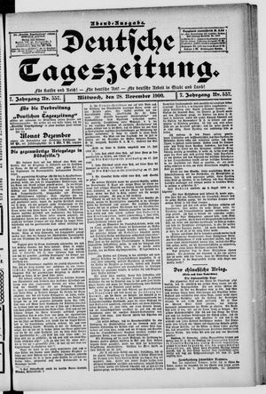 Deutsche Tageszeitung on Nov 28, 1900