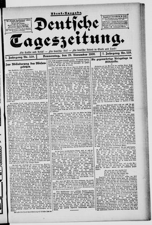 Deutsche Tageszeitung vom 29.11.1900