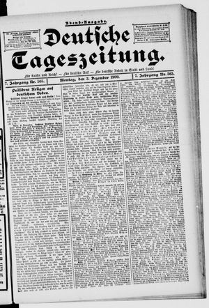 Deutsche Tageszeitung vom 03.12.1900