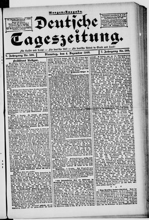 Deutsche Tageszeitung vom 04.12.1900