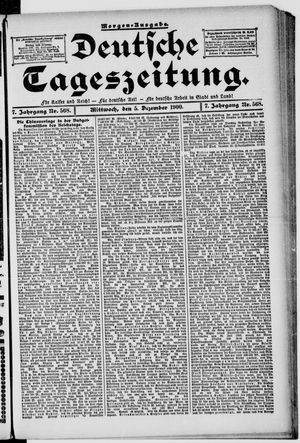 Deutsche Tageszeitung on Dec 5, 1900