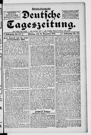 Deutsche Tageszeitung on Dec 10, 1900