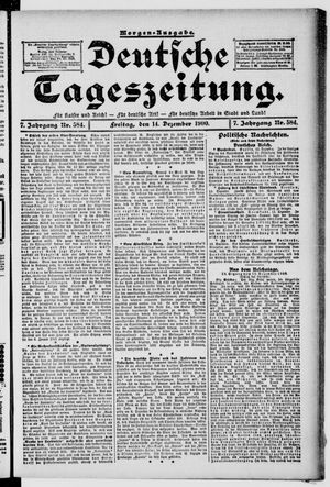 Deutsche Tageszeitung vom 14.12.1900