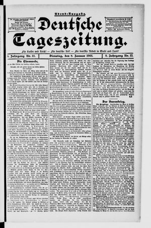 Deutsche Tageszeitung vom 08.01.1901