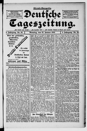 Deutsche Tageszeitung vom 22.01.1901