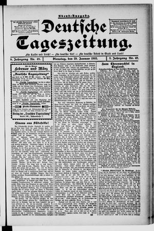 Deutsche Tageszeitung vom 29.01.1901