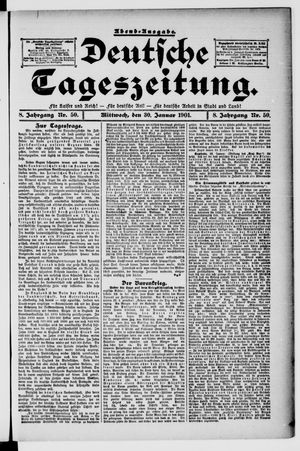 Deutsche Tageszeitung vom 30.01.1901