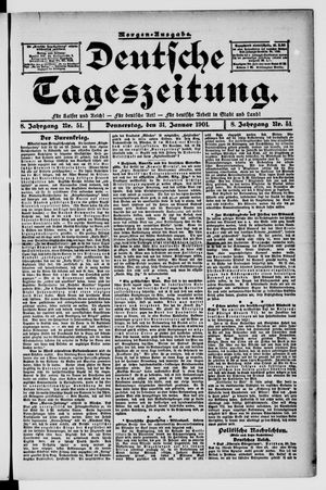 Deutsche Tageszeitung vom 31.01.1901