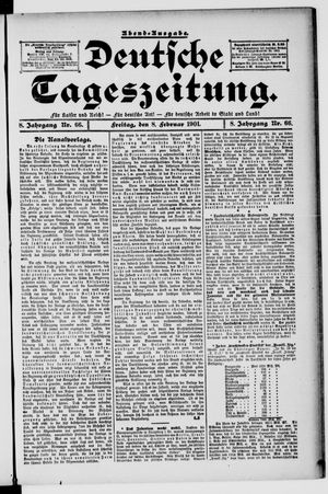 Deutsche Tageszeitung on Feb 8, 1901