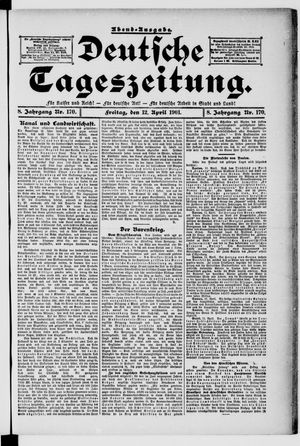 Deutsche Tageszeitung vom 12.04.1901