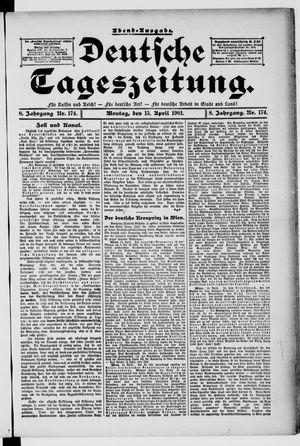 Deutsche Tageszeitung vom 15.04.1901
